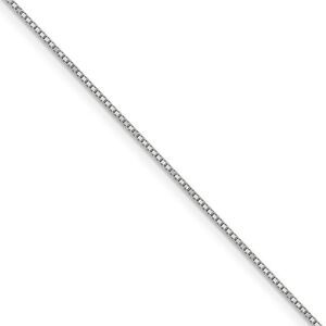 0.9mm 14k White Gold Box Chain Necklace, 26 Inch